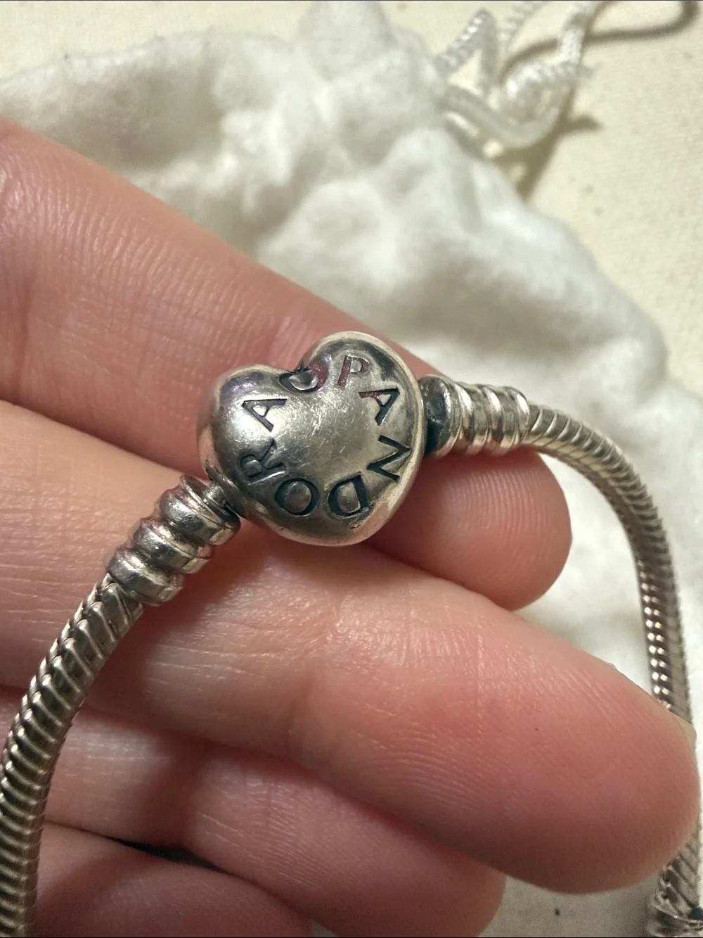 Pandora Silver Heart Charm Bracelet with Filigree Heart